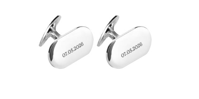 MANSJETTKNAPPER<br>Glatt, med gravering